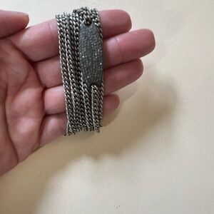 Silver Chain Bracelet pave insert